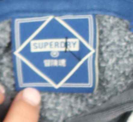 Mens UK Size M Superdry Blue Pullover Hoodie