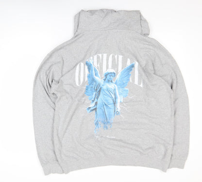 Mens UK Size S boohooMAN Grey Pullover Hoodie