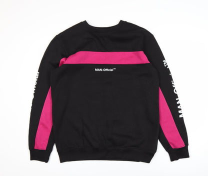 Mens UK Size M boohooMAN Black Pullover Sweatshirt