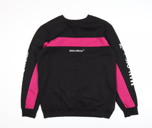 Mens UK Size M boohooMAN Black Pullover Sweatshirt