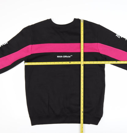 Mens UK Size M boohooMAN Black Pullover Sweatshirt