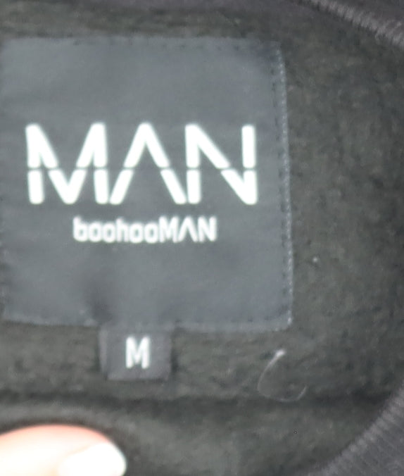 Mens UK Size M boohooMAN Black Pullover Sweatshirt