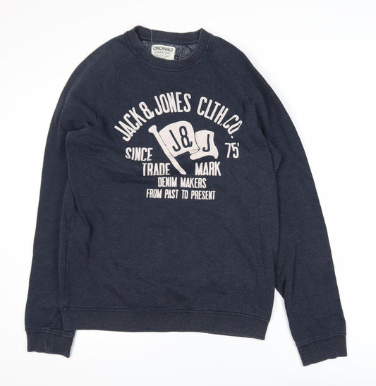 Mens UK Size L JACK & JONES Blue Pullover Sweatshirt
