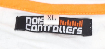 Noisecontrollers Men's White XL Graphic Music T-Shirt Cotton