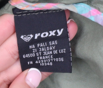 Roxy Women’s Green Cotton Military Jacket Size S Button Front