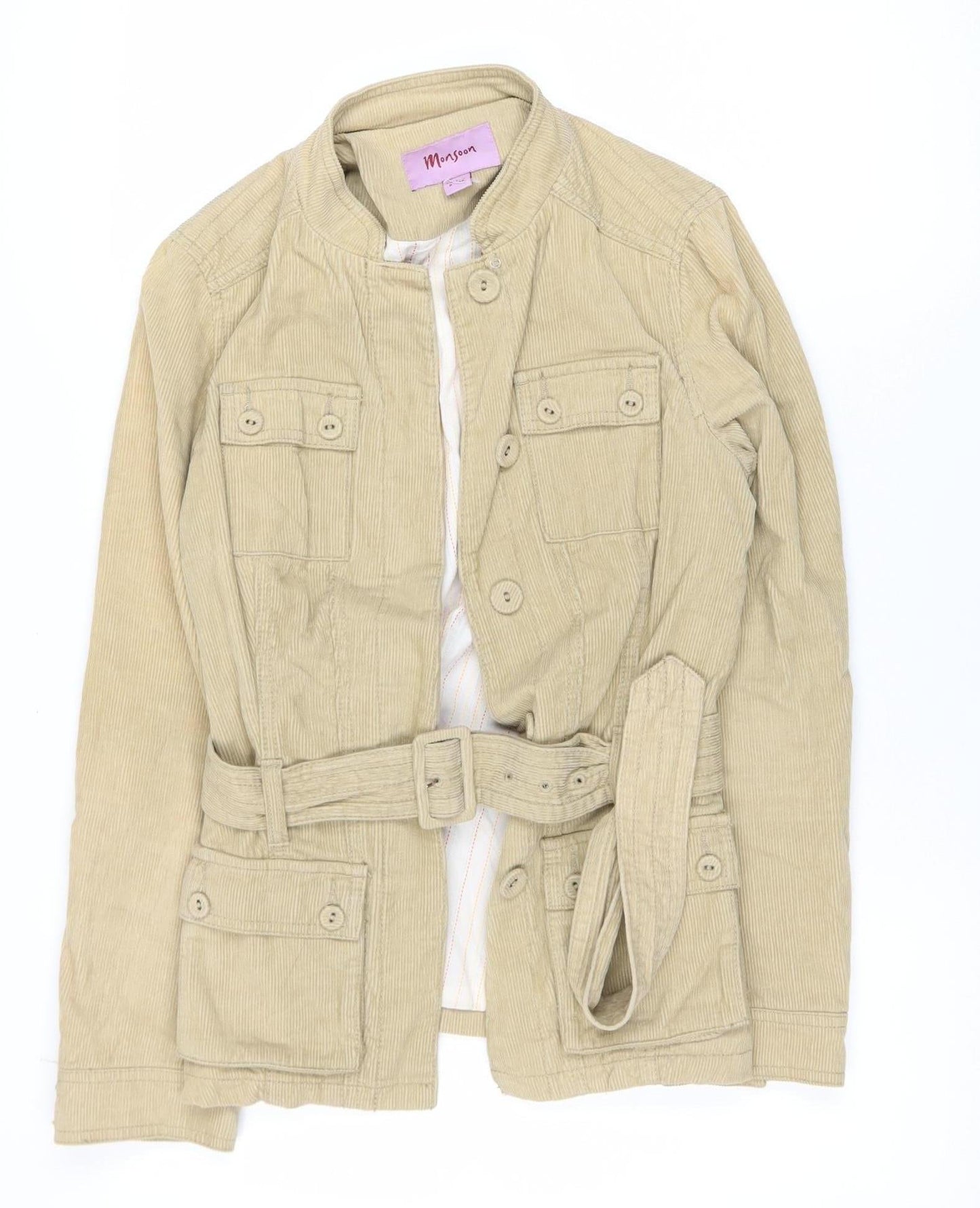 Womens UK Size 8 Monsoon Beige Military Jacket