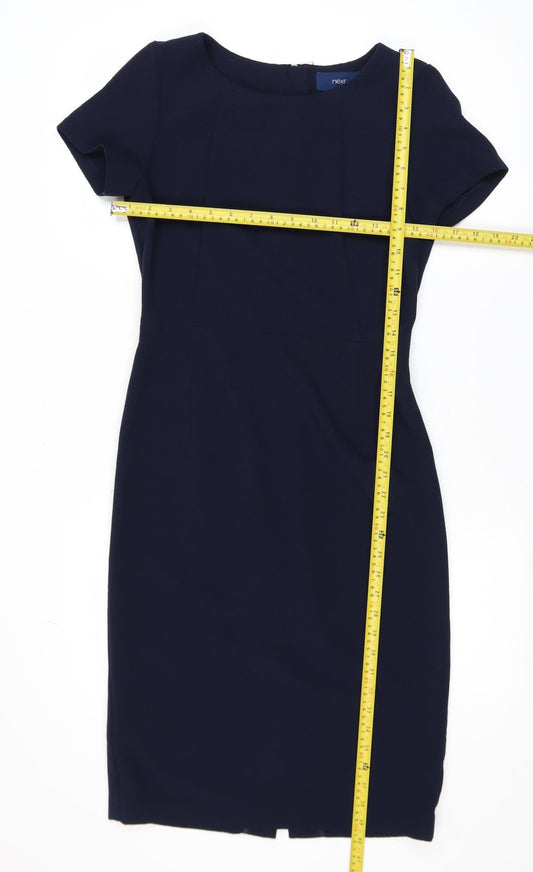 Next Women Blue Size 8 Sheath Knee Length Work Dress