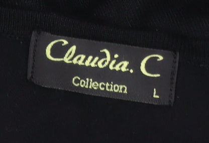Womens UK Size L Claudia C Black Tunic Blouse
