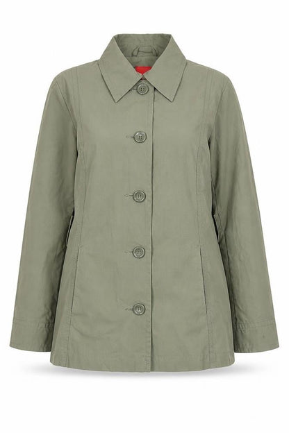 s.Oliver Women’s Green Cotton Blend Mid-Length Casual Jacket Size 8