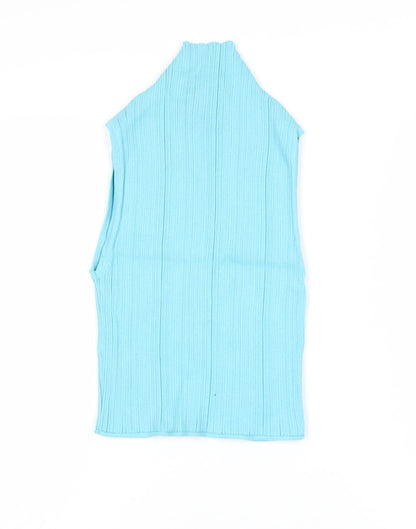 Womens UK Size 12 Zara Blue Basic Button-Up