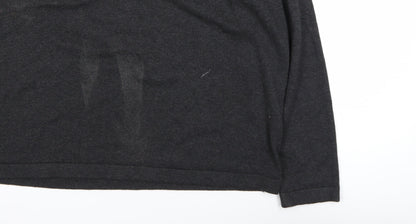 Red Herring Men's Black Cotton Crew Neck Pullover Jumper XL