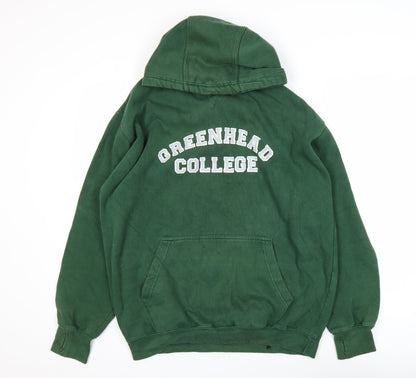 Mens UK Size L Just Hoods by AWDis Green Pullover Hoodie