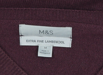 Mens UK Size M Marks and Spencer Purple Pullover Jumper
