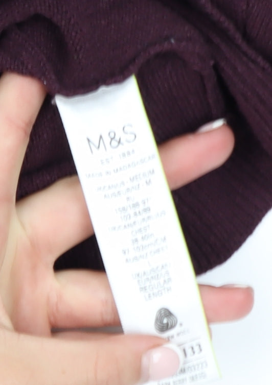 Mens UK Size M Marks and Spencer Purple Pullover Jumper