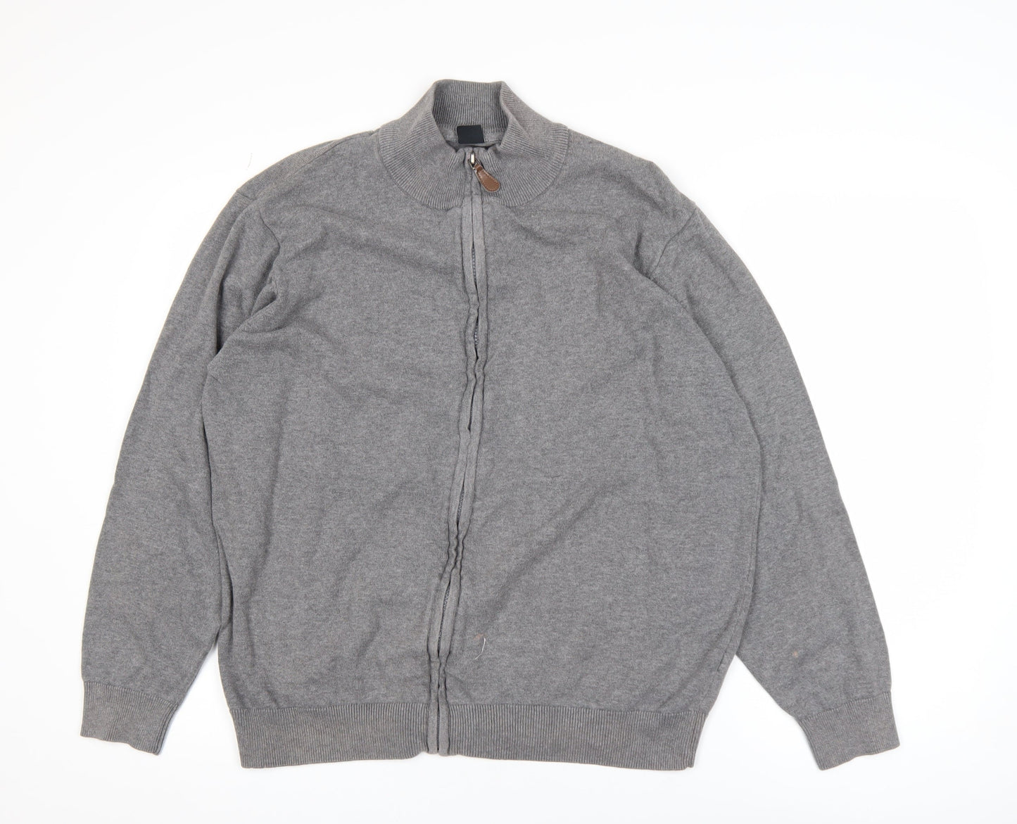 Mens UK Size 2XL Cotton Traders Grey Full Zip Jumper