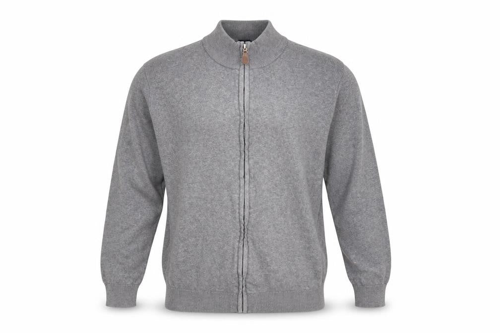 Mens UK Size 2XL Cotton Traders Grey Full Zip Jumper