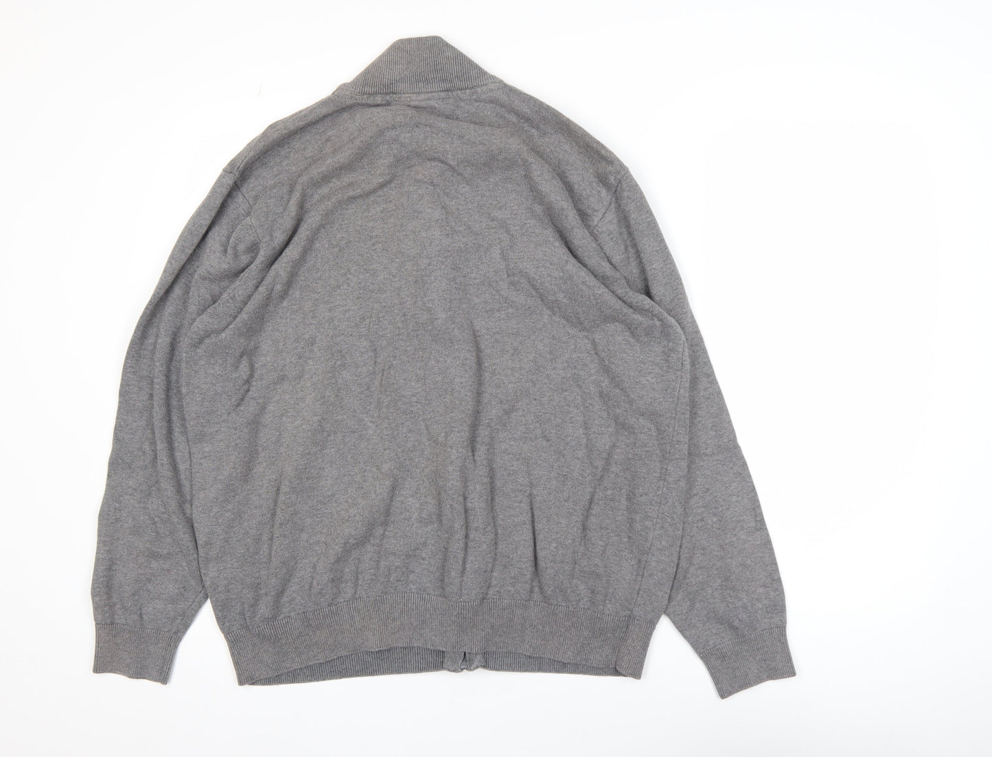 Mens UK Size 2XL Cotton Traders Grey Full Zip Jumper