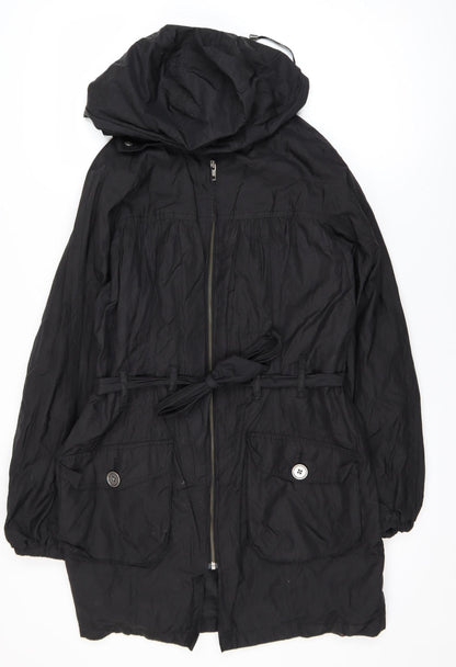 Womens UK Size 10 Marks and Spencer Black Parka Coat