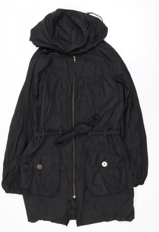 Womens UK Size 10 Marks and Spencer Black Parka Coat