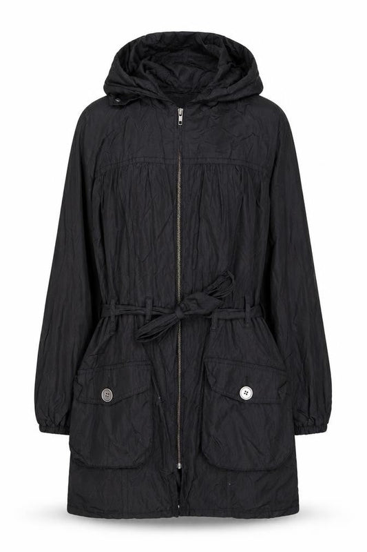 Marks & Spencer Women’s Black Hooded Belted Parka Coat Size 10