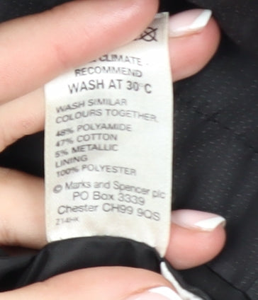Womens UK Size 10 Marks and Spencer Black Parka Coat