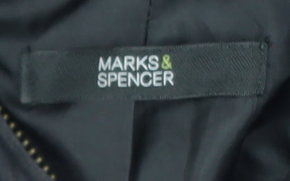 Womens UK Size 10 Marks and Spencer Black Parka Coat