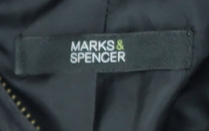 Womens UK Size 10 Marks and Spencer Black Parka Coat