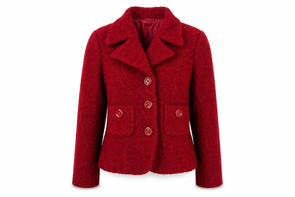 Hobbs Womens Red Wool Blend Classic Short Blazer Size 14