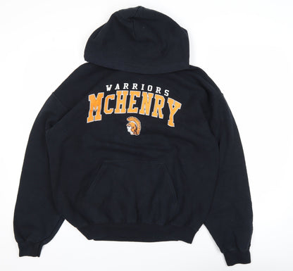 Mens UK Size M Gildan Black Pullover Hoodie