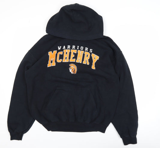 Mens UK Size M Gildan Black Pullover Hoodie