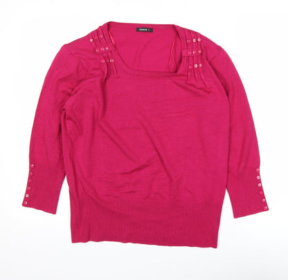 Womens UK Size 16 Roman Pink Basic Blouse