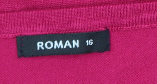Womens UK Size 16 Roman Pink Basic Blouse