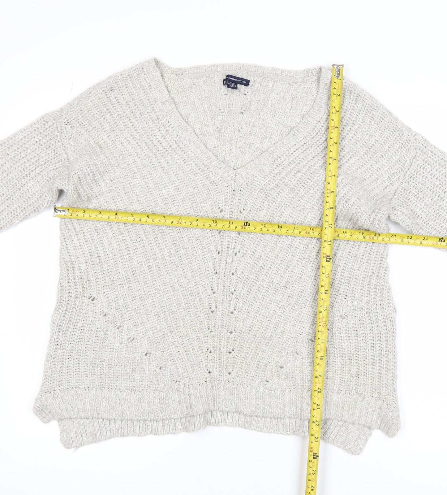 Womens UK Size M American Eagle Outfitters Beige Pullover Jumper