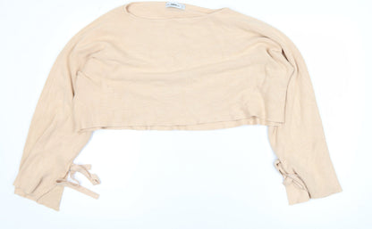 Womens UK Size 14 Zara Beige Pullover Jumper