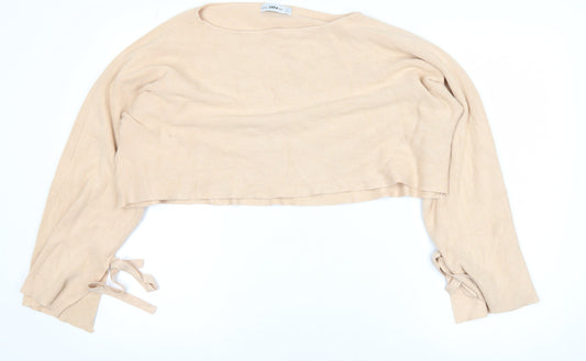 Womens UK Size 14 Zara Beige Pullover Jumper