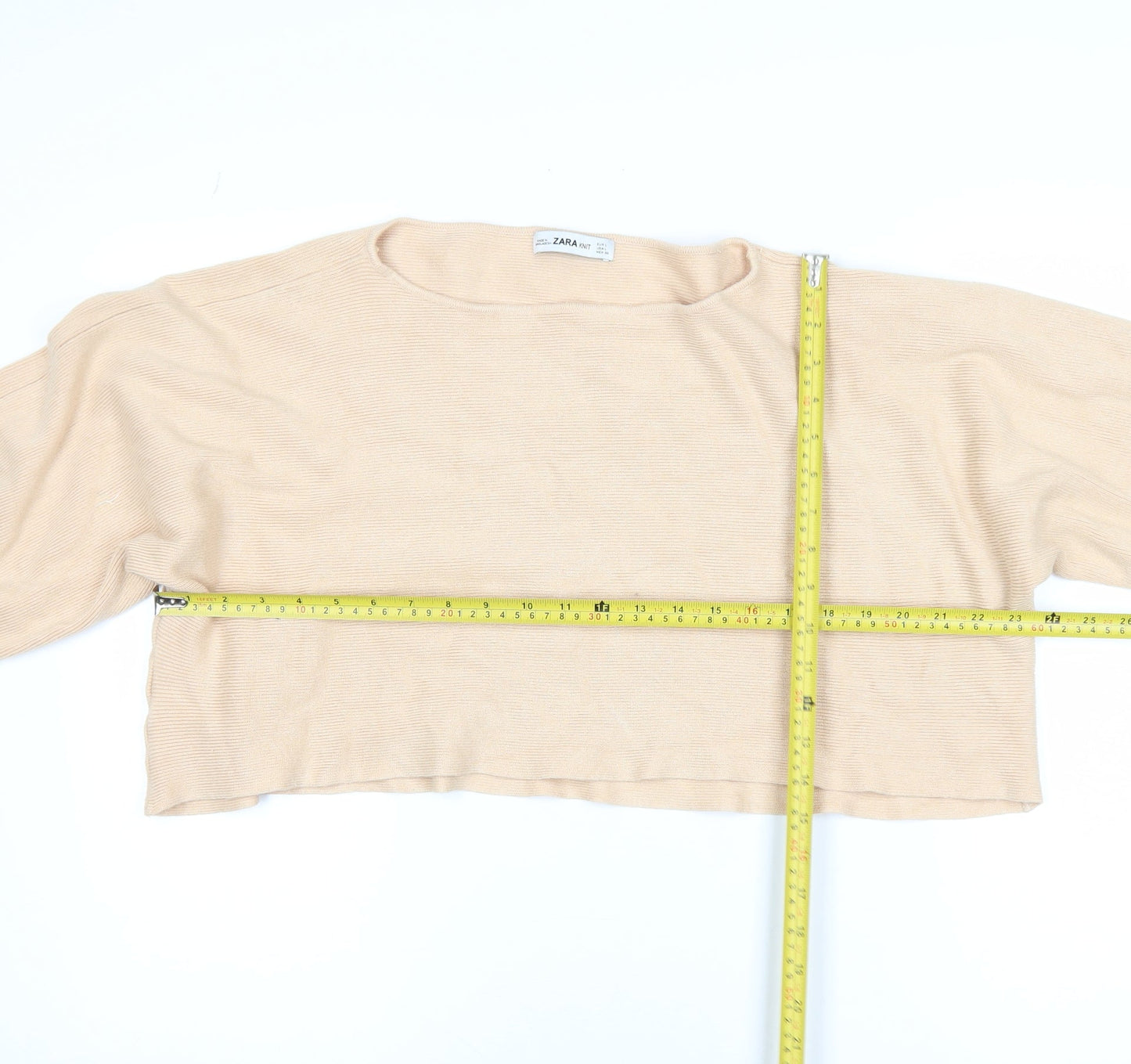 Womens UK Size 14 Zara Beige Pullover Jumper
