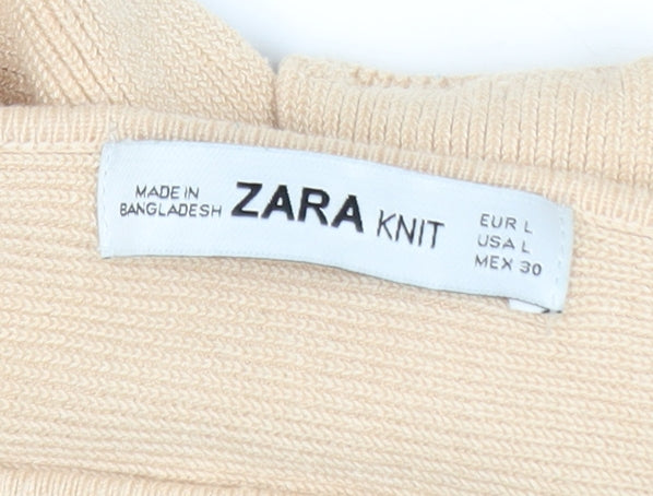 Womens UK Size 14 Zara Beige Pullover Jumper