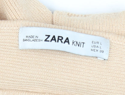 Womens UK Size 14 Zara Beige Pullover Jumper