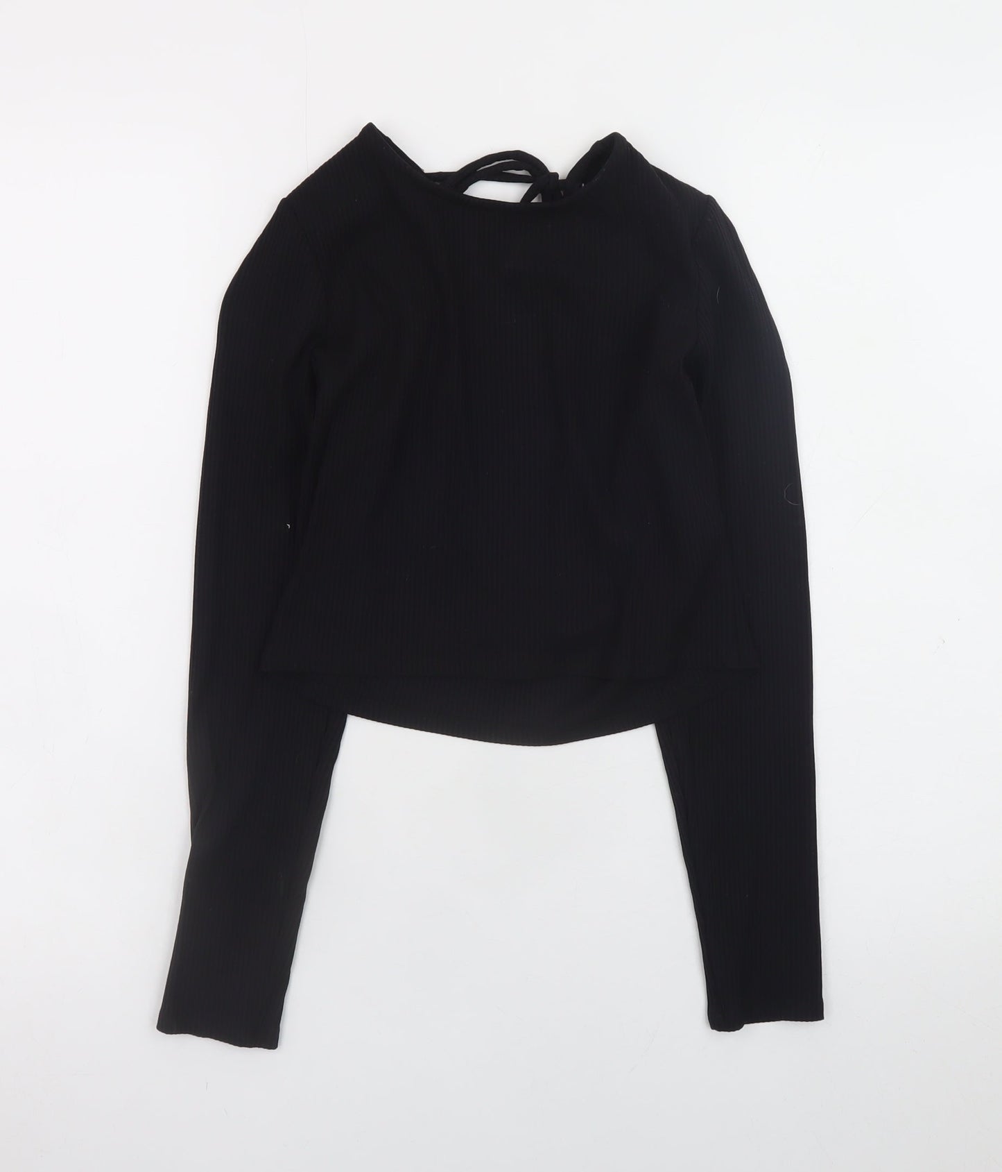 Womens UK Size S Monki Black Cropped Blouse