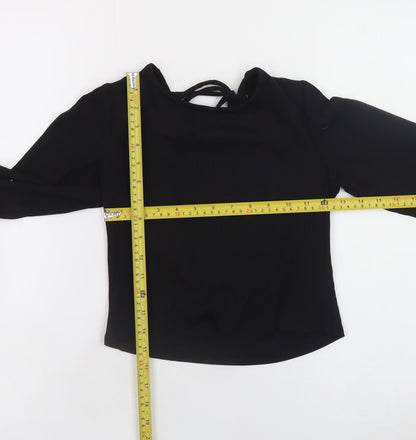 Womens UK Size S Monki Black Cropped Blouse