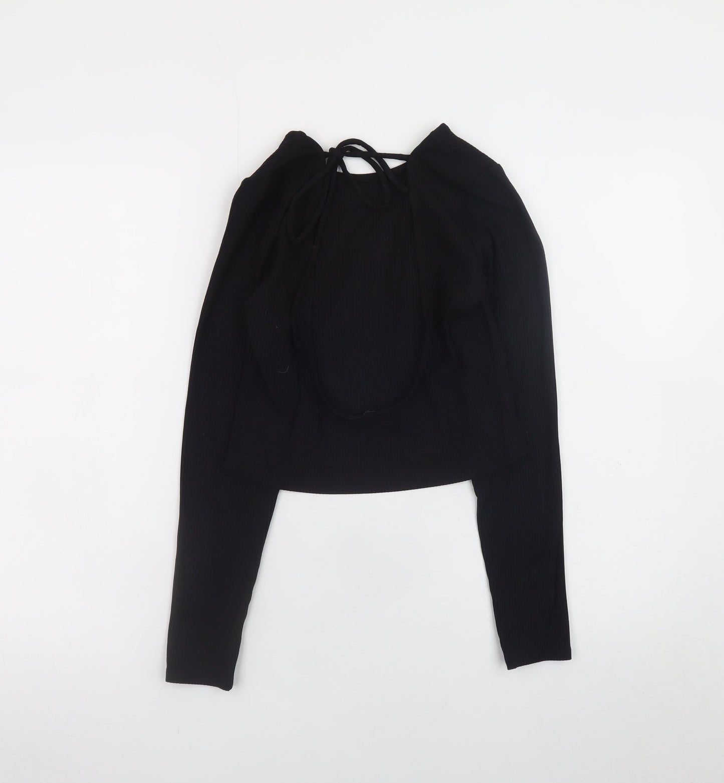 Womens UK Size S Monki Black Cropped Blouse