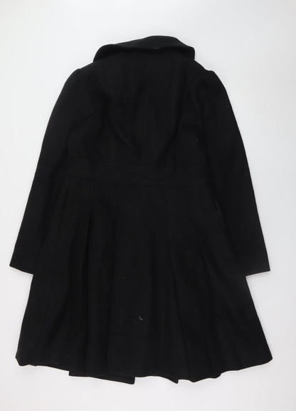 Grace Karin Women's Black Long Overcoat Lined Coat Size L