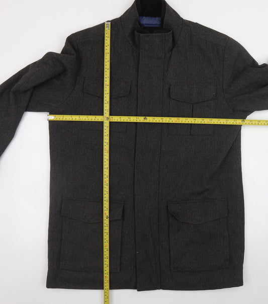 Thomas Nash Men’s Grey Wool Blend Military Coat XL