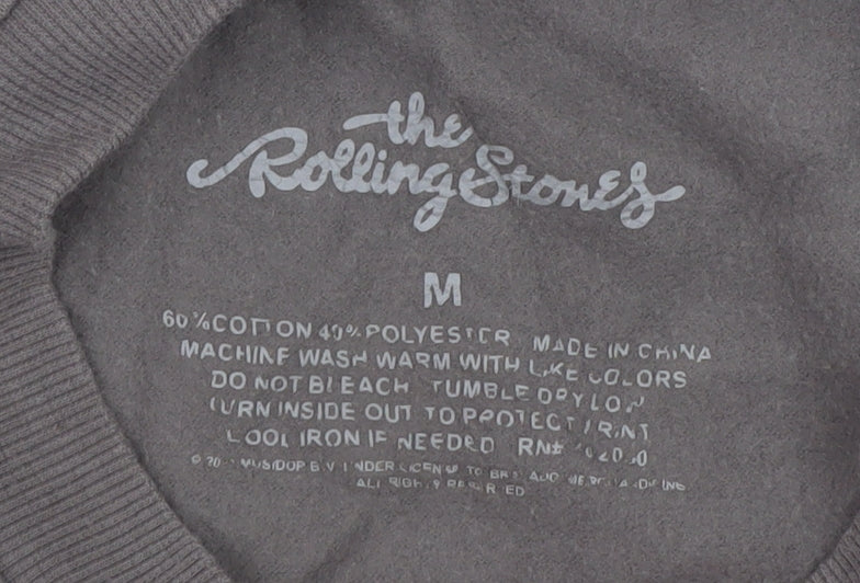Womens UK Size M The Rolling Stones Grey Pullover Sweatshirt