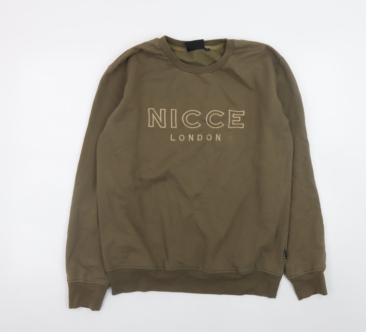 Mens UK Size L NICCE Brown Pullover Sweatshirt