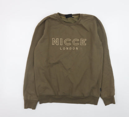 Mens UK Size L NICCE Brown Pullover Sweatshirt
