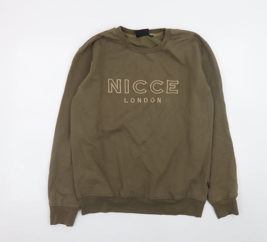 Mens UK Size L NICCE Brown Pullover Sweatshirt