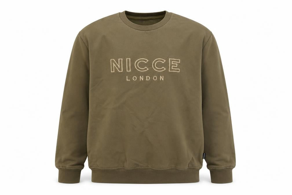 Mens UK Size L NICCE Brown Pullover Sweatshirt