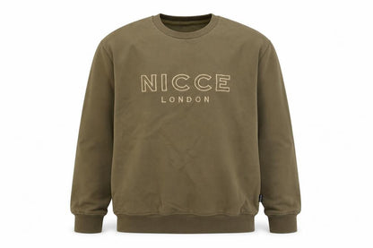 Mens UK Size L NICCE Brown Pullover Sweatshirt