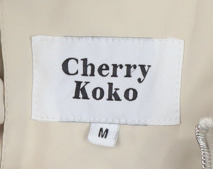 Womens UK Size M Cherry Koko Beige Puffer Jacket